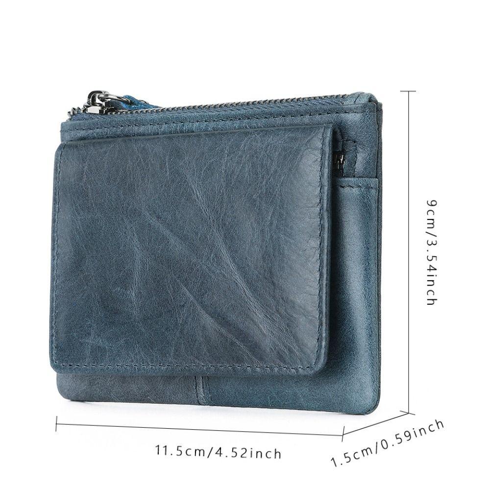 กระเป๋าใส่เหรียญ VOYAGER, Multi Card Seat Slim RFID Wallet, Minimalist Mini Real Leather Card Holder Men