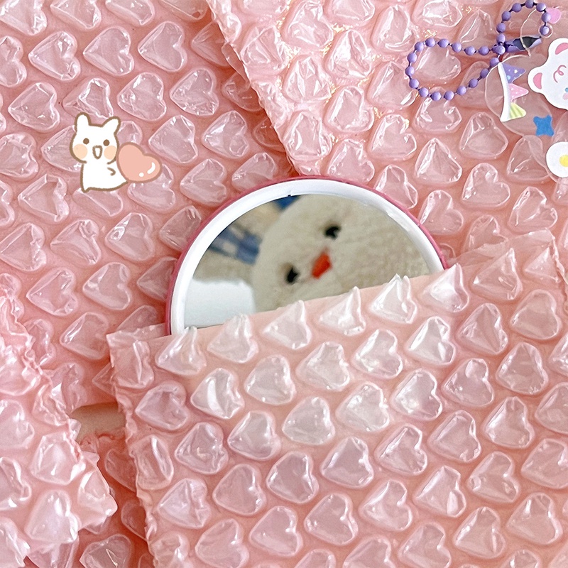 กระเป๋าซองจดหมาย กันกระแทก กันน้ํา สีชมพู สีแดง แบบสร้างสรรค์ จํานวน 10 ชิ้น