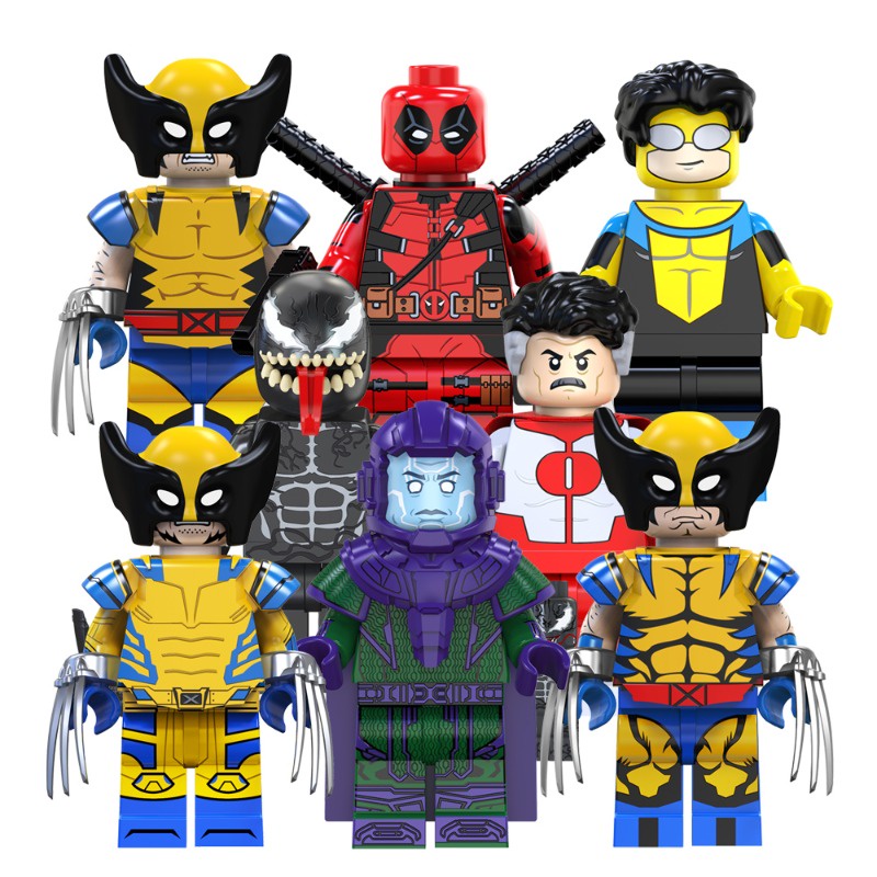 บล็อคตัวต่อฟิกเกอร์ Dead Pool Omni-Man Invincible Riot Wolf Kang Series Super Heroes ของเล่นสําหรับเ