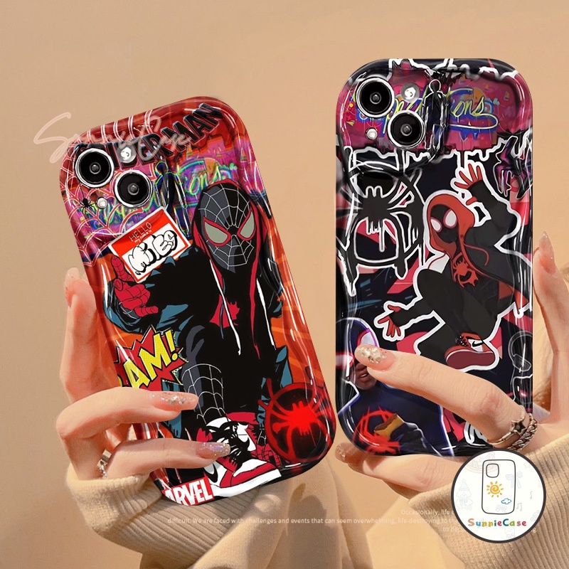 Spiderman น่ารักแบรนด์ Spider-Man การ์ตูนซอฟท์ซองเข้ากันได้ iPhone 15 11 14 12 13 Pro Max 14 15 8 7 Plus XR X XS Max SE