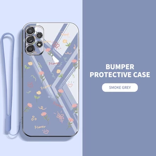 เคสโทรศัพท์มือถือ ซิลิโคน กันกระแทก ลายดอกไม้ สําหรับ Samsung Galaxy A52 A72 A32 A23 4G A52 A72 A32 A23 A33 A53 A73 5G