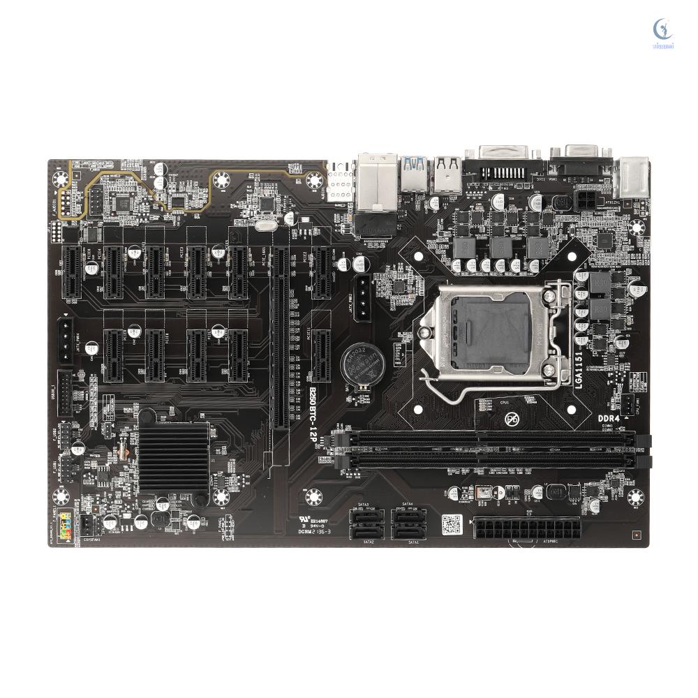 เมนบอร์ด B250 BTC-12P พร้อมช่องหน่วยความจํา DDR4 2 ช่อง 11 ช่อง PCI-E 1X พอร์ต VGA+DVI รองรับ CPU รุ่น LGA1151 6th 7th