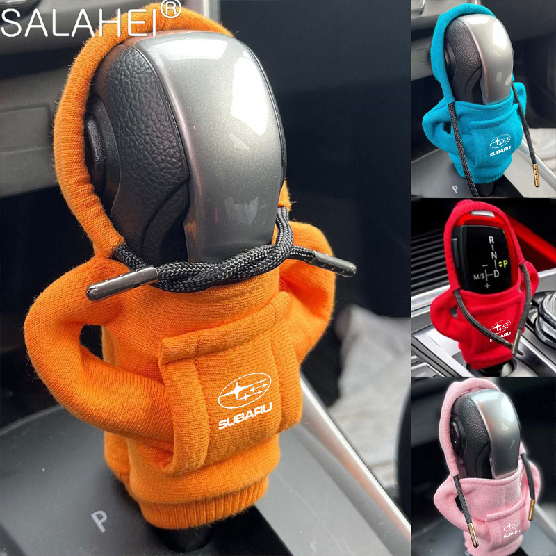 Hoodie เกียร์รถเกียร์ Shift Cover แฟชั่น Gearshift Knob คู่มือจับเกียร์สําหรับ Subaru Impreza Legacy WRX STI BRZ XV WRC Foreste