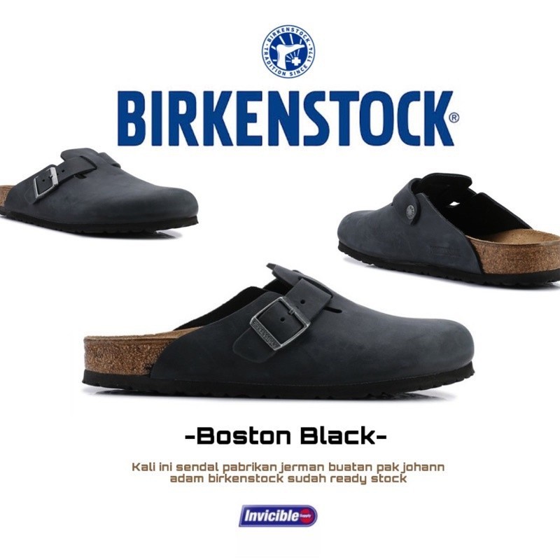 Birken stock boston หนังสีดํา / birkenstock OILED BLACK LEATHER // birkenstock boston
