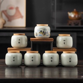 Geyao กล่องเก็บชาเซรามิค กันชื้น อุปกรณ์เสริม สําหรับบ้านชา
