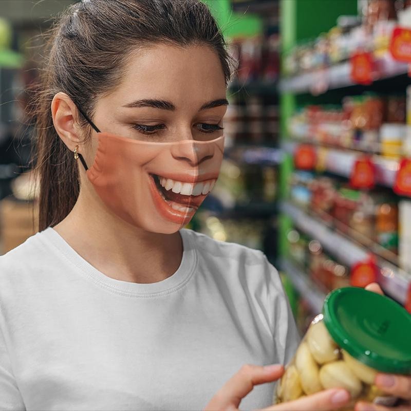 หน้ากากลิ้นม้วนตลกสําหรับทั้งชายและหญิงทําจากผ้าฝ้ายต้านเชื้อแบคทีเรียสวมใส่สบายอุปกรณ์เสริมสําหรับผู้หญิง - รูปที่ 3