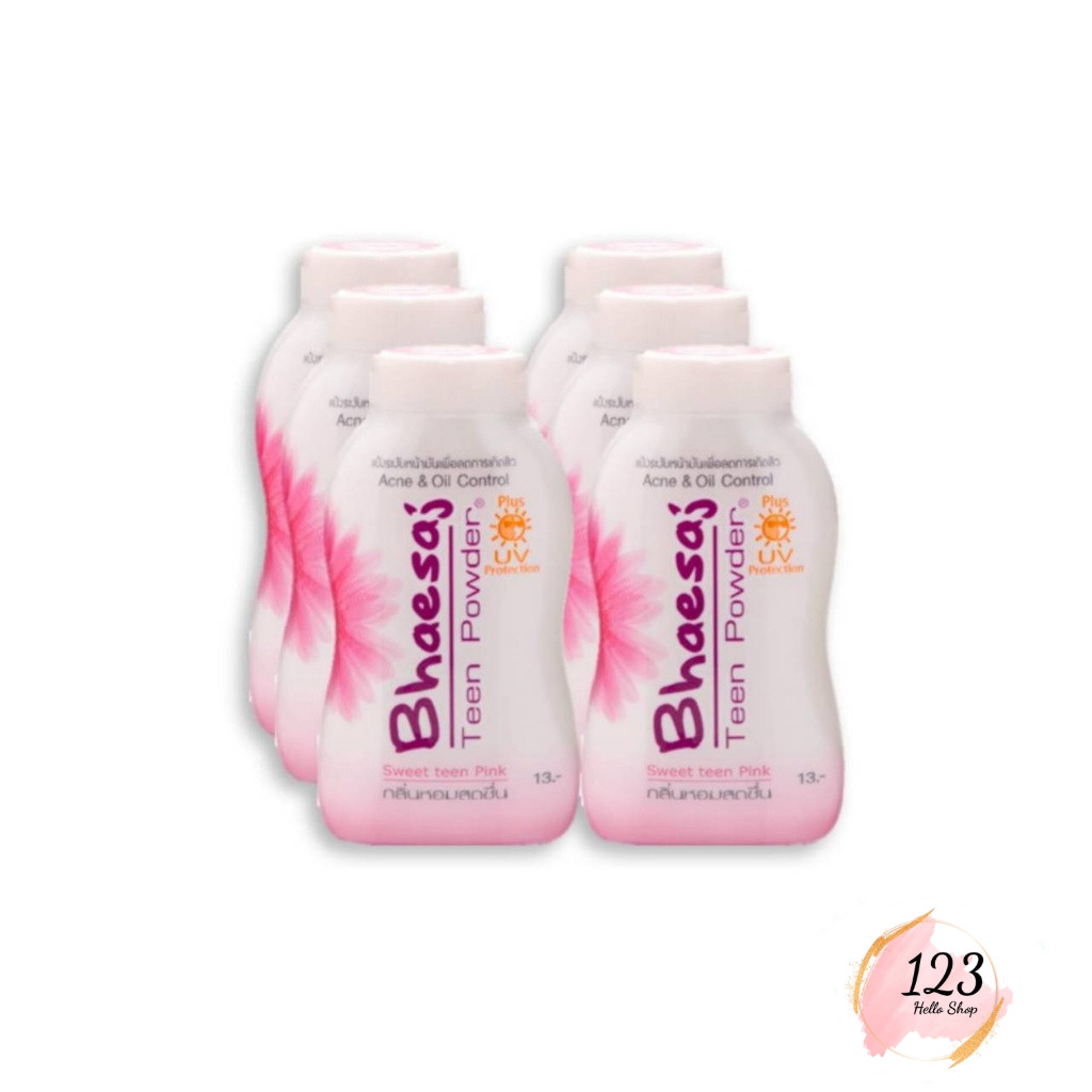 📍  (6ขวด/แพ็ค) Bhaesaj Teen Powder Sweet Teen Pink 50กรัม เภสัช ทีนพาวเดอร์ แป้งฝุ่น กลิ่นสวีททีนพิ้