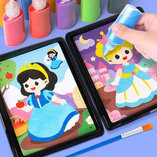 ระบายสีทราย DIY วาดรูปด้วยทราย กระดาษโรยทราย ภาพวาดโรยทราย ของเล่น art toy