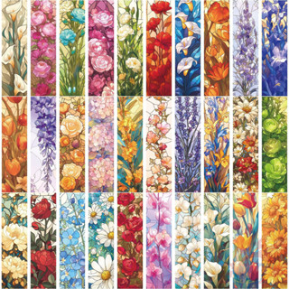 30ชิ้น/เซ็ต ❤ ที่คั่นดอกไม้แก้วสี ❤ หนังสือแฟชั่น เครื่องหมา…