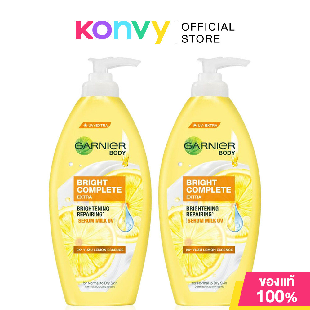 [แพ็คคู่] Garnier Bright Body การ์นิเย่ ผลิตภัณฑ์บำรุงผิวกาย 400ml (Bright Complete/Bright Sakura Glow)