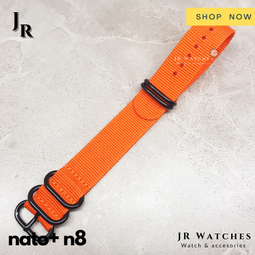 Canvas Strap สายนาฬิกา Canvas Nato Strap NATO+ 20mm 22mm 24mm - สีส้ม, 18mm