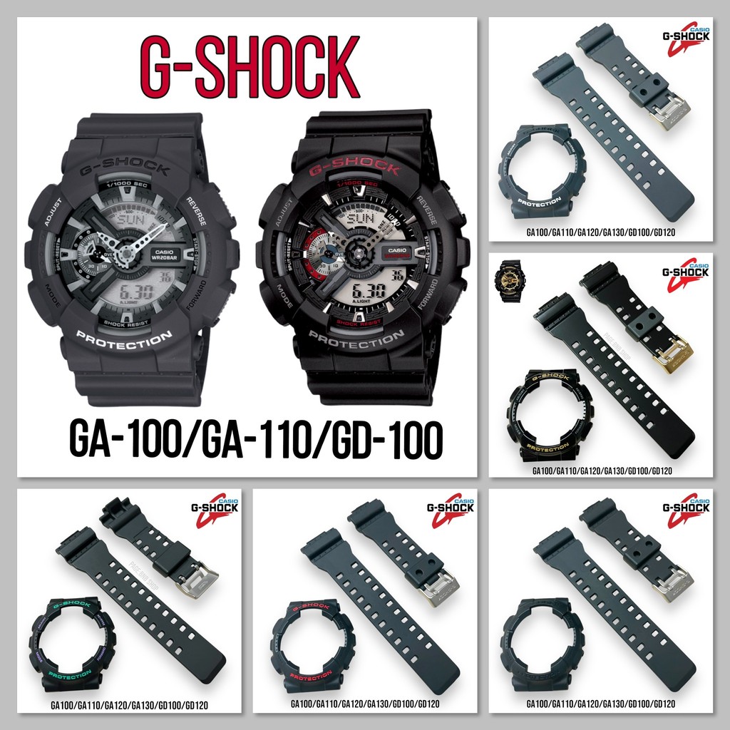 (ฟรีไขควง3in1)กรอบสายนาฬิกาG-SHOCKสีดำของแท้ รุ่น GA-100,GA-110,GA-120,GD-100,GD-120