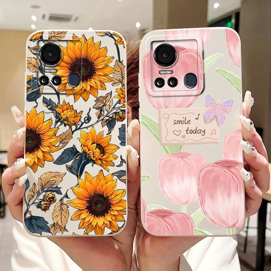 Itel S18 Vision 5 S663LC S663L ทิวลิปที่สวยงามดอกทานตะวันผีเสื้อปลอก ItelS18 Vision5 ซิลิโคนเยลลี่เค