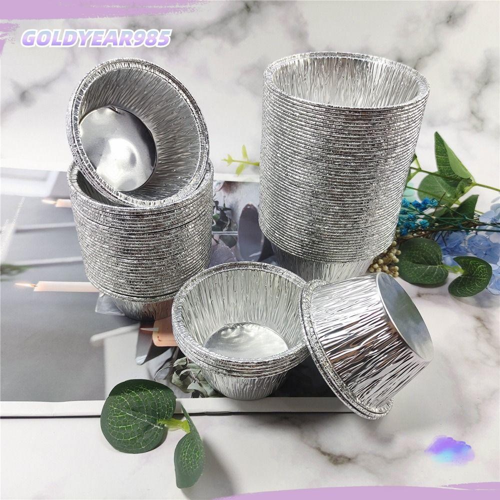 Goldyear985 50 ชิ้นฟอยล์ Cupcake Liners, ฟอยล์ไม่ติดมัฟฟินเบเกอรี่ถ้วย, Party ทิ้ง Cupcake Wrappers