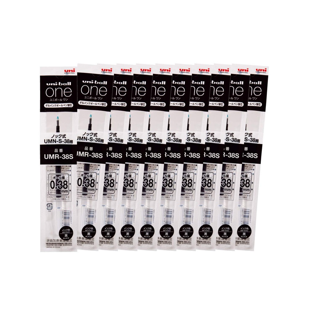 Mitsubishi Pencil Gel Ballpoint Pen Refill Uni-ball One 0.38 Black 10 pieces Box UMR38S.24
