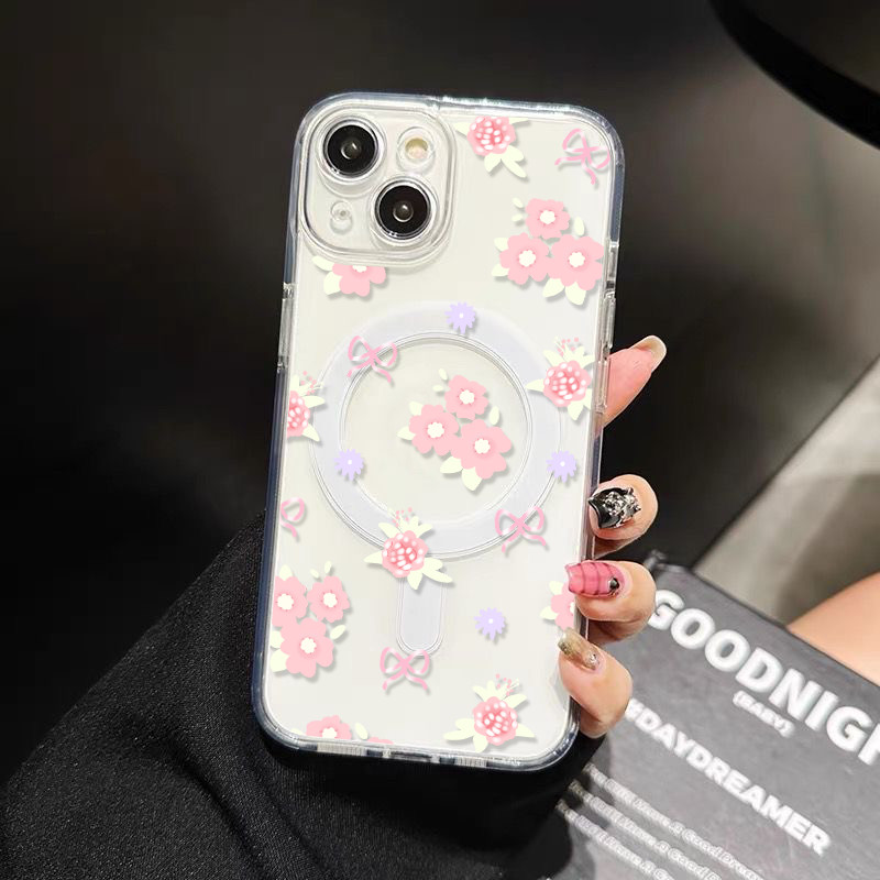 🦋GOOD🦋แม่เหล็ก เคสใสกันกระแทก เคสสําหรับไอโฟน 11 เคสชาร์ได้ สำหรับ IPhone 13 15 7Plus 14 12 11 Pro MAX 8 7 Plus 16 xsmax