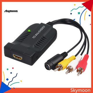 Skym* อะแดปเตอร์แปลงสัญญาณ 1080P HDMI เป็น AV CVBS S-Video Dual Outputs พร้อมไฟ LED