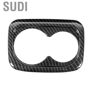 Sudi Cup Holder Trim Carbon Fiber Style Rear Frame Fit for Honda Civic 10th 2016-2019