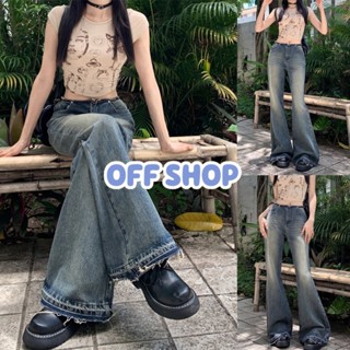 OFF SHOP พร้อมส่ง (OFF-1901) กางเกงยีนส์ขาม้าเล็ก เอวต่ำ เซ็กซี่ -NZ