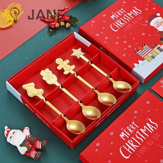 Jane ช้อนตักไอศกรีม ไอศกรีม คริสต์มาส สเตนเลส 4 ชิ้น