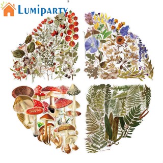 Lumiparty สติกเกอร์ใส ลายดอกไม้ กันน้ํา สําหรับตกแต่งสมุดไดอารี่ อัลบั้ม วารสาร 160 ชิ้น