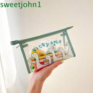 Sweetjohn กระเป๋าเครื่องสําอาง PVC กันน้ํา จุของได้เยอะ ลายกระต่าย หมี สําหรับเด็กผู้หญิง