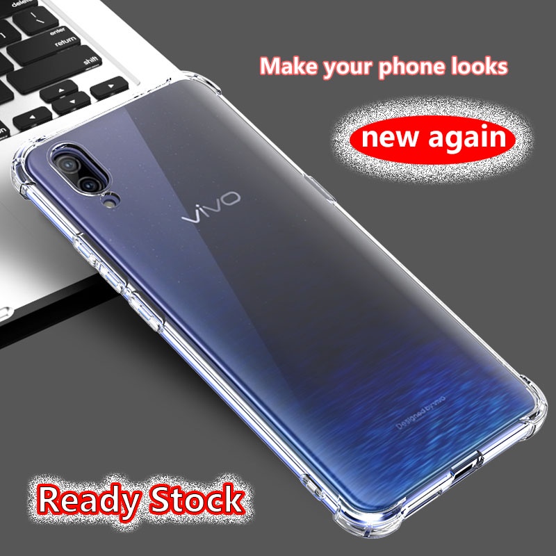 สําหรับ Vivo X23 V1809A V1816A V1809T คริสตัลใส 4 มุมกันกระแทกยางนุ่ม Jelly กรณีเคสโทรศัพท์ฝาหลังกัน