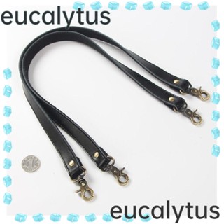 Eucalytus1 อะไหล่หูจับกระเป๋า ผ้าแคนวาส หนังวัวแท้ ทองเหลือง ขนาด 58 ซม. สีดํา แบบเปลี่ยน สําหรับเย็บกระเป๋า 2 ชิ้น