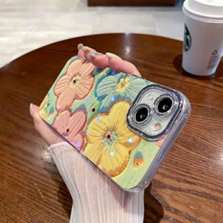 เคสโทรศัพท์มือถือ ลายดอกซากุระ มีกาวในตัว ป้องกันกล้อง สีฟ้า สําหรับ Apple iPhone 11 12 13 14 Pro Max