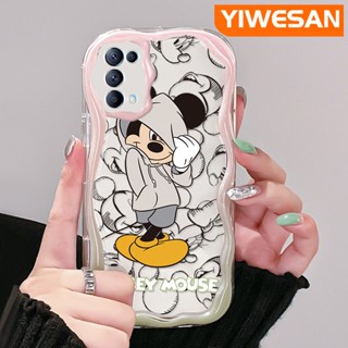 เคสโทรศัพท์มือถือ ซิลิโคนใส กันกระแทก ลายการ์ตูนมิกกี้เมาส์ สีครีม สําหรับ OPPO Reno 5 5G Reno 5K 5G Find X3 Lite