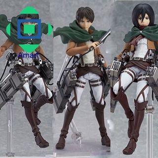 โมเดลฟิกเกอร์ PVC รูปอนิเมะ Attack on Titan Levi Mikasa Eren Ackerman ของเล่นสําหรับเด็ก และผู้ใหญ่