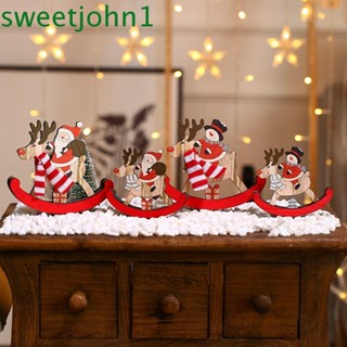 Sweetjohn จี้ไม้ รูปซานต้าครอส สโนว์แมน DIY สําหรับตกแต่งคริสต์มาส