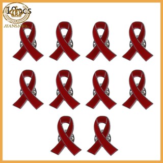 Han เข็มกลัดริบบิ้น สีแดง 10 ชิ้น สําหรับ HIV Awareness and Heart Dise