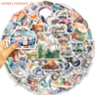 Onehome สติกเกอร์ กันน้ํา ลายการ์ตูน สีน้ํา สําหรับติดตกแต่งสเก็ตบอร์ด แล็ปท็อป รถยนต์ กระเป๋าเดินทาง จักรยาน 50 ชิ้น