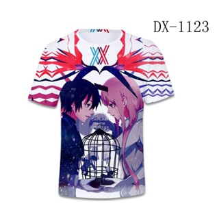 เสื้อยืด คอกลม พิมพ์ลายอนิเมะ Darling In The Franxx 02 Zore สไตล์ฮาราจูกุ