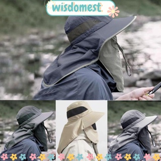 WISDOMEST หมวกกันแดด ป้องกันรังสียูวี UPF 50+ ถอดออกได้ เหมาะกับใส่ตกปลา สําหรับผู้ชาย และผู้หญิง