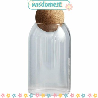 WISDOMEST โหลแก้วใส พร้อมฝาปิด สําหรับใส่อาหาร ชา กาแฟ น้ําตาล