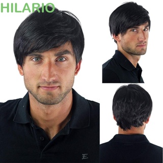 Hilario วิกผมสังเคราะห์ธรรมชาติ สีดํา แฟชั่นสําหรับผู้ชาย