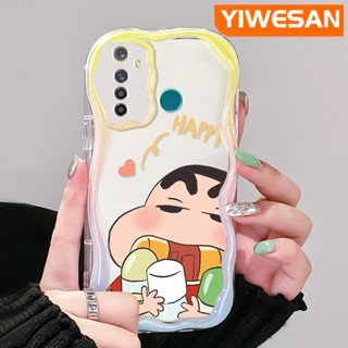 เคสโทรศัพท์มือถือแบบนิ่ม ใส กันกระแทก ลายการ์ตูนชินจัง สีครีม สําหรับ Realme 5 5i 5s 5 Pro 6i Narzo 20A Q