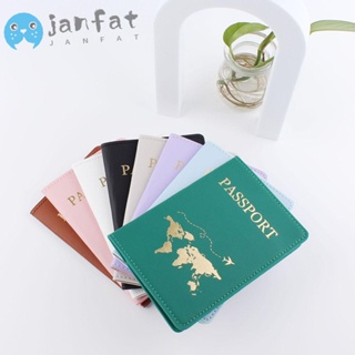 Janfat กระเป๋าหนัง PU ใส่หนังสือเดินทาง บัตร สําหรับเดินทาง