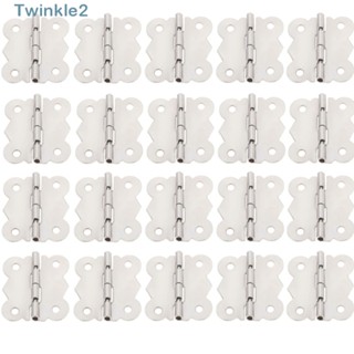 Twinkle บานพับประตู โลหะผสม สีเงิน ทนทาน กันสนิม สําหรับตกแต่งตู้ 20 ชิ้น