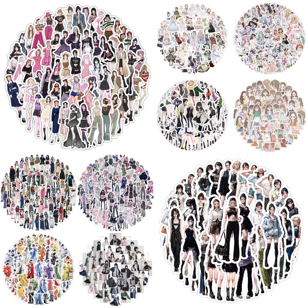 Lanlanstickersworld สติกเกอร์จับจีบ ติดหมวกกันน็อค กระเป๋าดินสอ แฟชั่น สําหรับเด็กผู้หญิง 65 50 ชิ้น