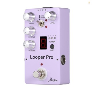 Rowin RE-05 Loop Guitar Effector Looper Tuner Mini Guitar Looper Effect Pedal Full Metal Shell with Reverb Chorus Delay Effects - Rowin Effect Maker: Looping and Tuning Pedal for Guitarists - Explore Endless Possibilities with Reverb, Chorus, and Delay Ef