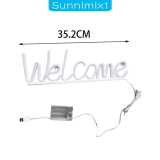 [Sunnimix1] ป้ายไฟนีออน Welcome LED สําหรับตกแต่งผนัง ผับ ห้องนอน โรงแรม ของขวัญวันเกิด