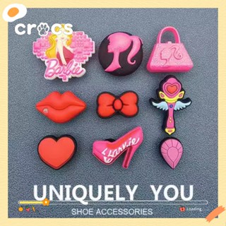 Crocs jibbitz รองเท้าแตะ ลายการ์ตูนบาร์บี้ ดอกไม้น่ารัก แฟชั่นเกาหลี สําหรับตกแต่ง