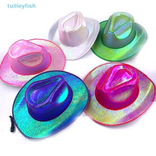 【tuilieyfish】หมวกคาวบอยนีออน มีไฟกระพริบ Led เรืองแสง สไตล์ตะวันตก สําหรับเจ้าสาว