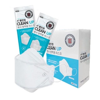 Bundanjai (หน้ากาก) หน้ากากอนามัย คลีนอัพ KF94 สีขาว บรรจุ 1 ชิ้น : Clean UP