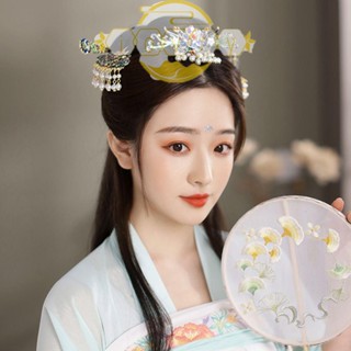 Ivory Hanfu ที่คาดผม ส้อมผม ลายดอกไม้ สไตล์โบราณ เรียบง่าย สําหรับผู้หญิง