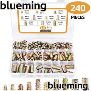 Blueming2 เม็ดมีดกลึง โลหะผสมสังกะสี M4 M5 M6 M8 M10 พร้อมกล่องเก็บ 240 ชิ้น