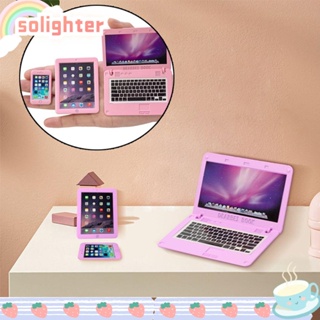 Solighter ใหม่ แท็บเล็ตจิ๋ว สเกล 1:12 สําหรับตกแต่งบ้านตุ๊กตา ห้องครัว ห้องนั่งเล่น